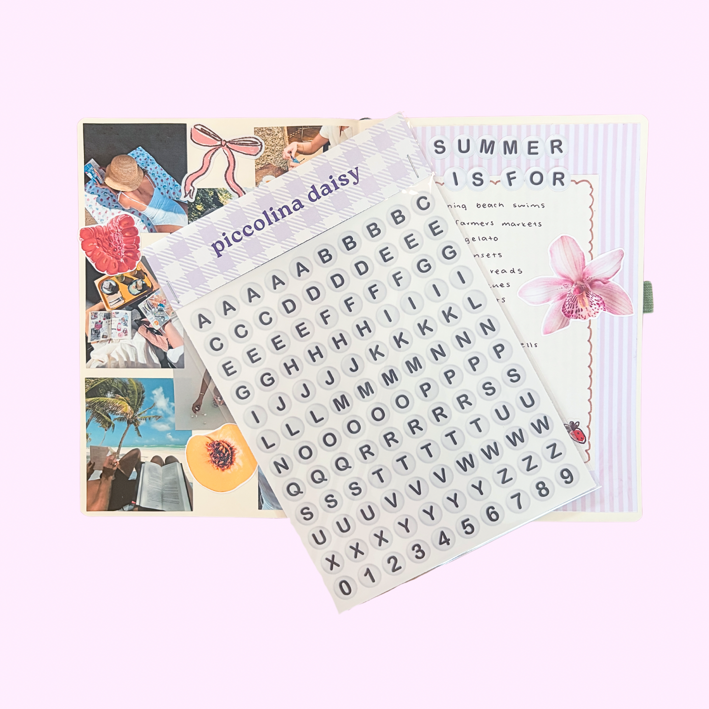 bead letter sticker sheet pack