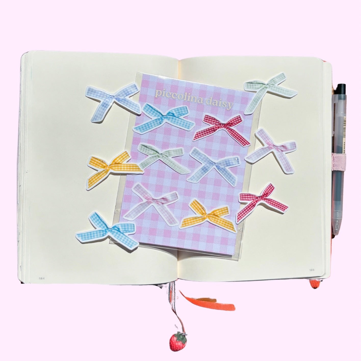 gingham bows sticker pack