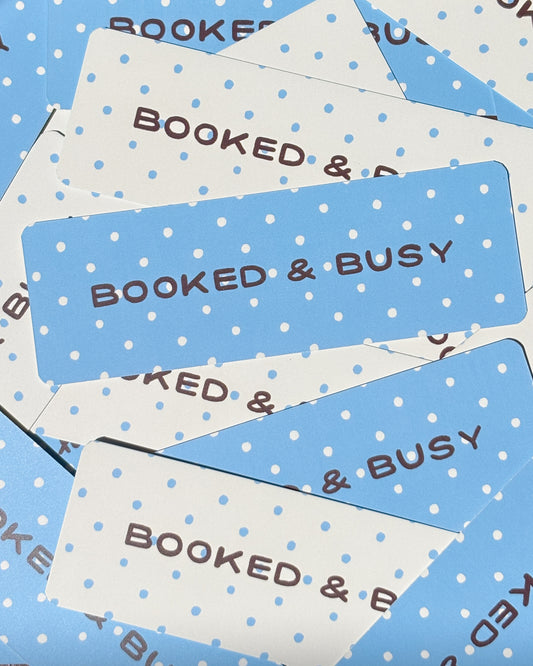 ‘booked & busy’ bookmark