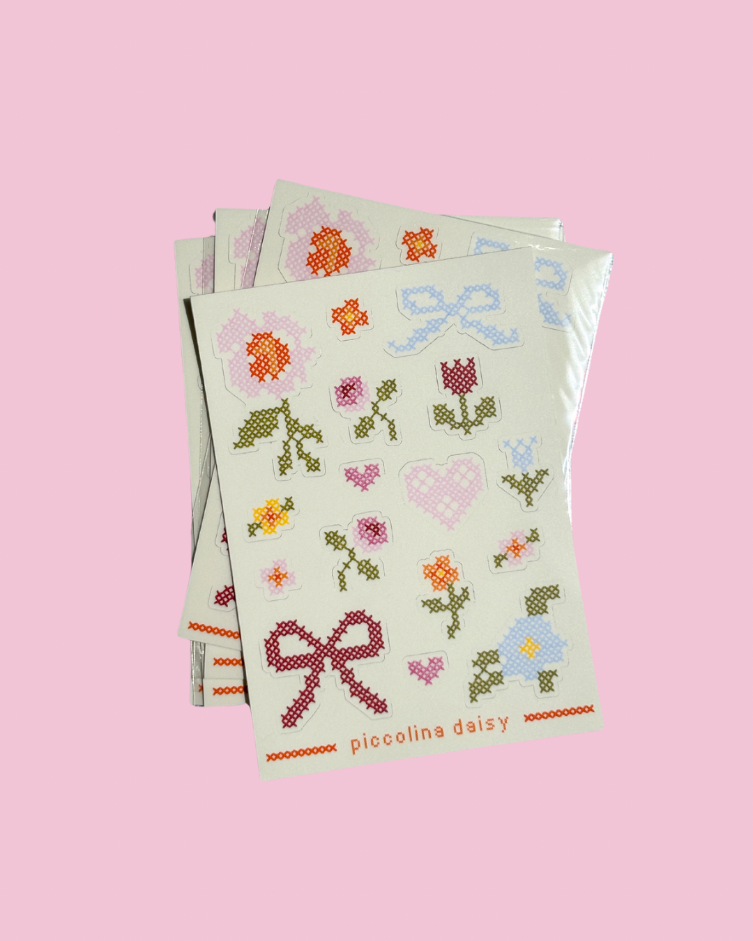 cross stitch sticker sheet