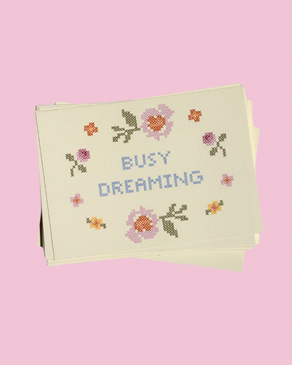busy dreaming postcard