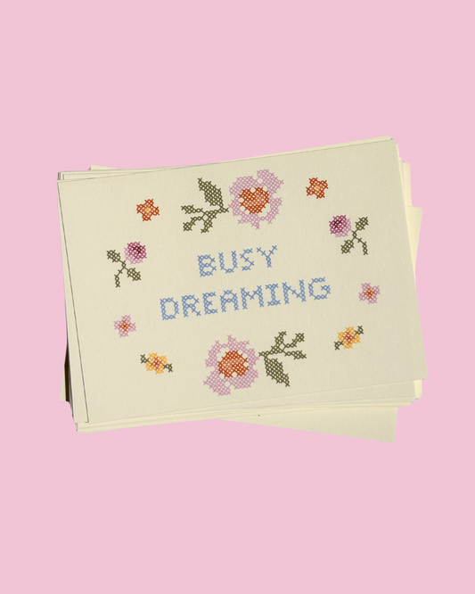 busy dreaming postcard