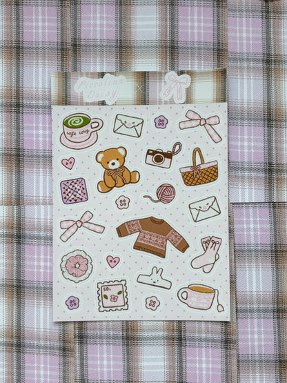 cosycore sticker sheet