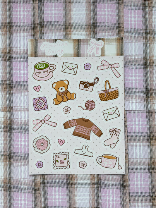 cosycore sticker sheet