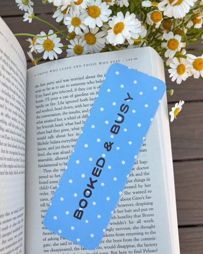 ‘booked & busy’ bookmark